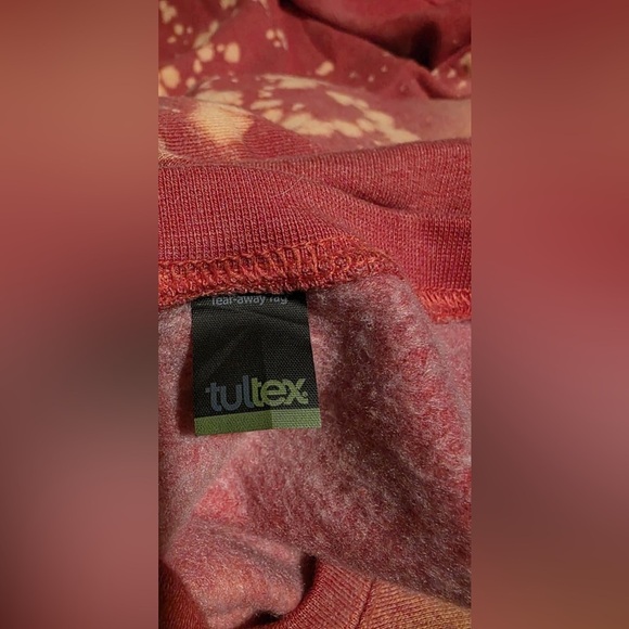 Tultex Women's Size Large Coral Leopard Print Bleach Splattered Look EUC - Picture 3 of 5